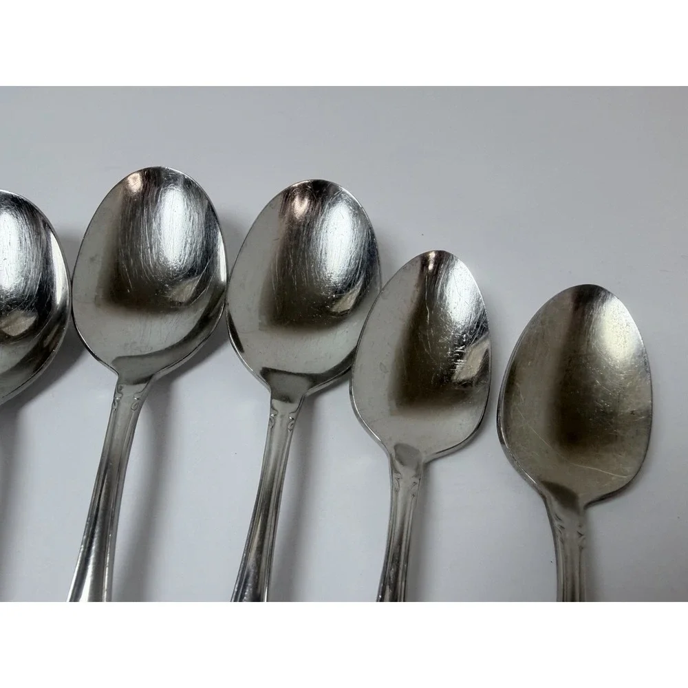 Oneida BERKELEY SQUARE‎ Stainless Lot Of 7 4 Teaspoons 3 Soup Spoons